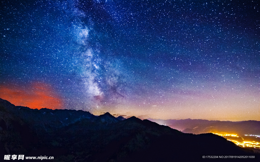 浪漫星空 紫色星空 星空背景