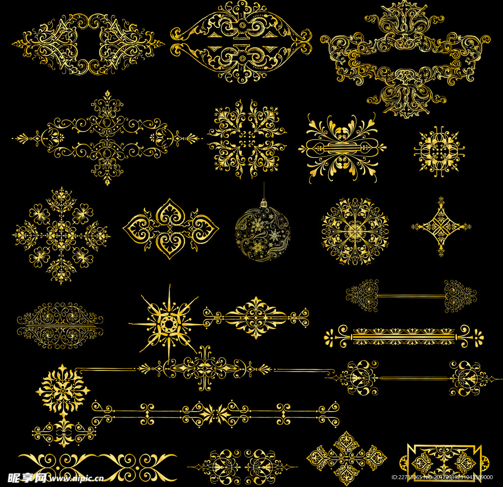 金色尊贵花纹素材
