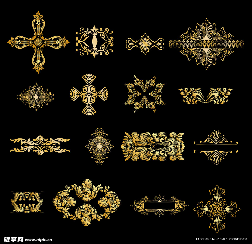 金色尊贵花纹素材