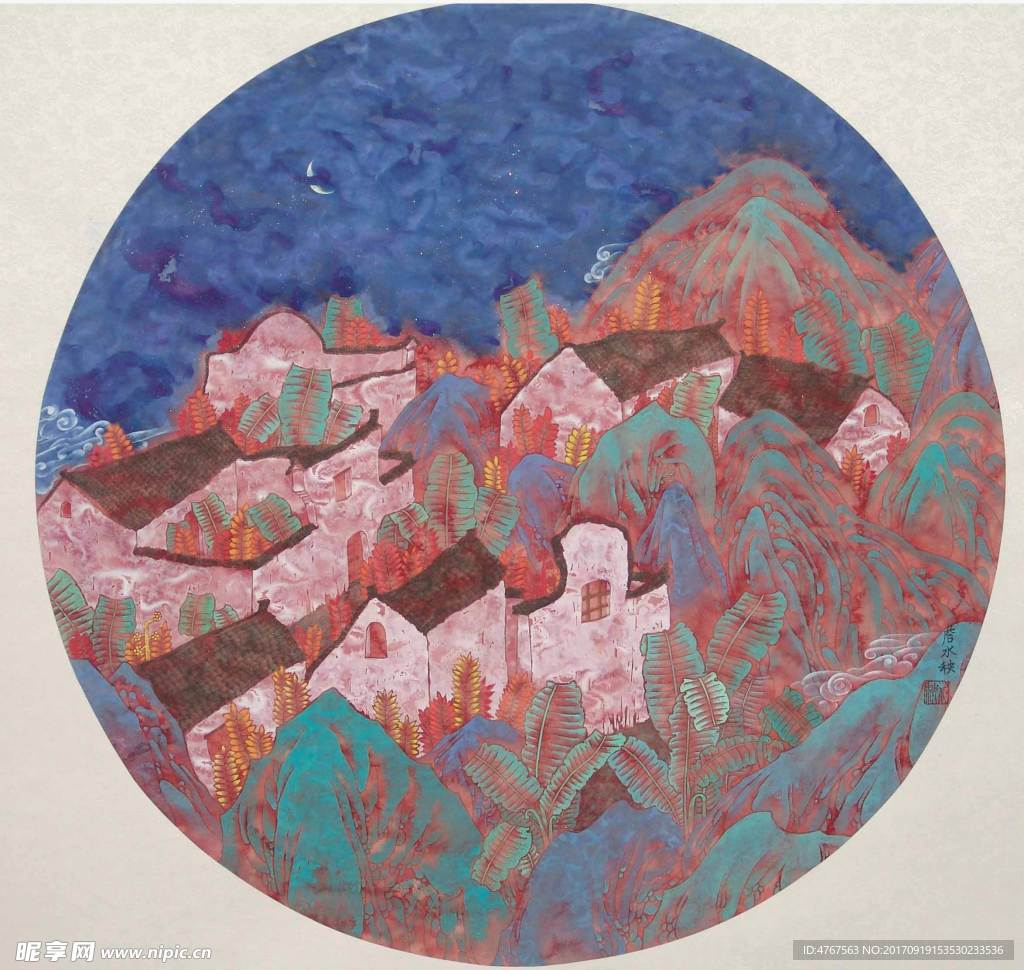 重彩山水