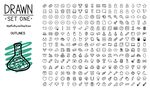 简约黑白手绘 线描小图标设计