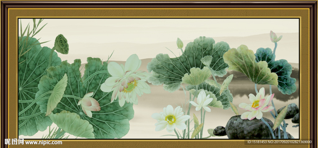 国画荷花