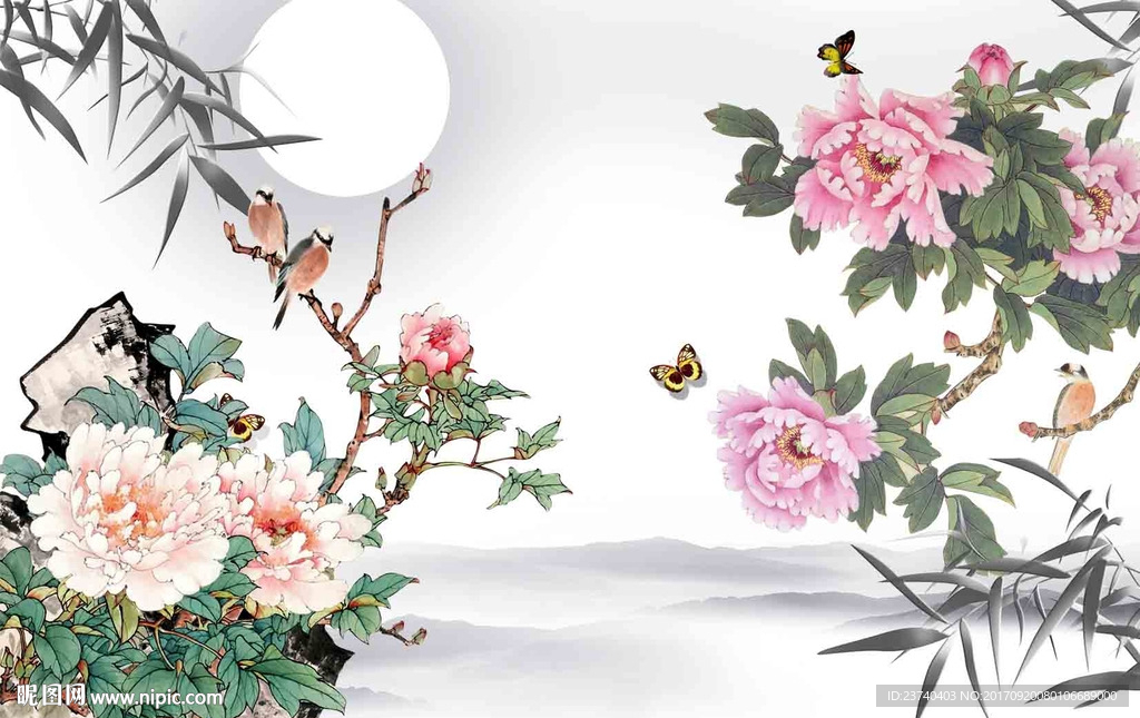 花鸟背景墙