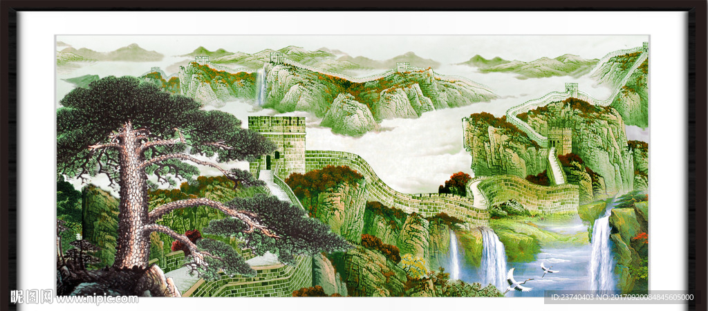 国画迎客松