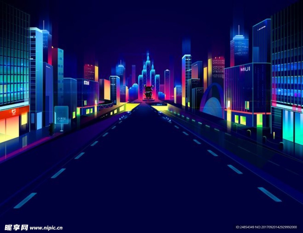 魔幻都市背景 酷炫都市 时尚都