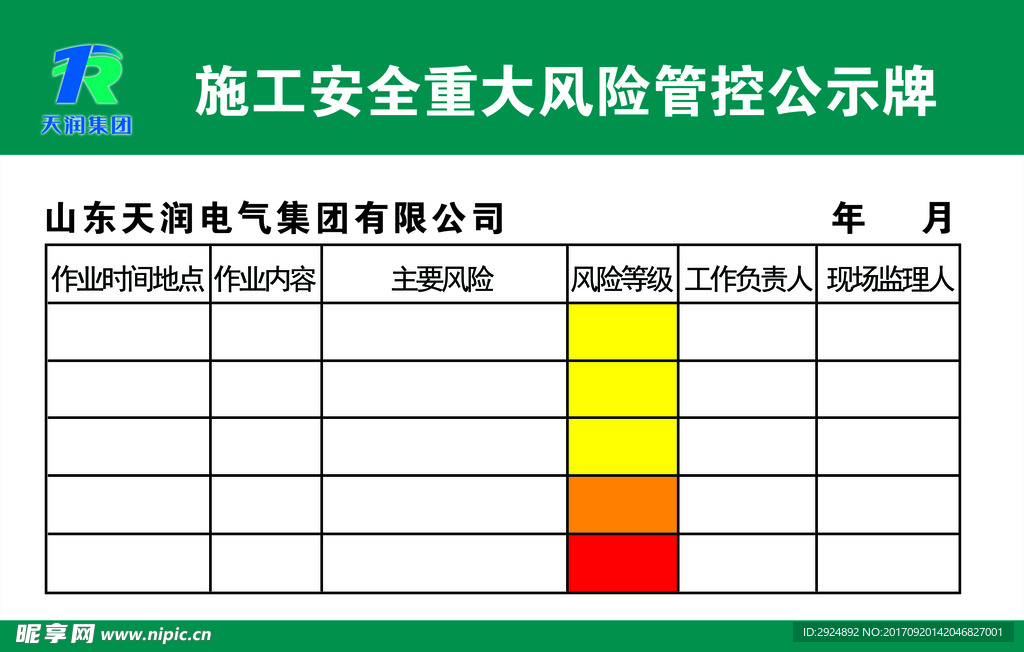 风险管控公示牌
