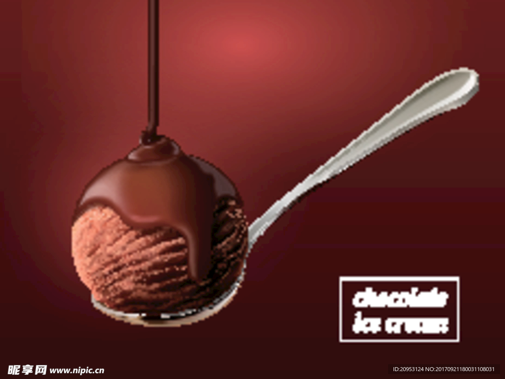 矢量巧克力冰淇淋球
