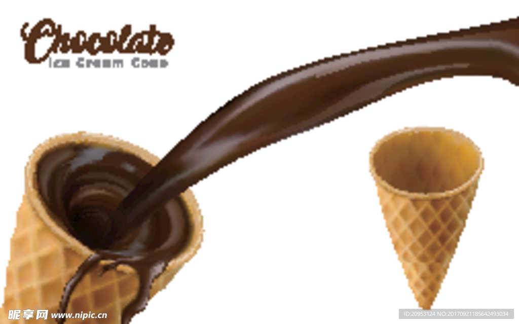 矢量巧克力冰淇淋