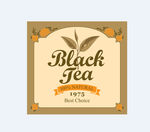 黑茶标贴矢量