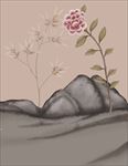 手绘 花 石头