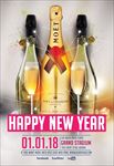 2018香槟庆祝新年海报