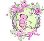 泰迪小熊玫瑰花纹