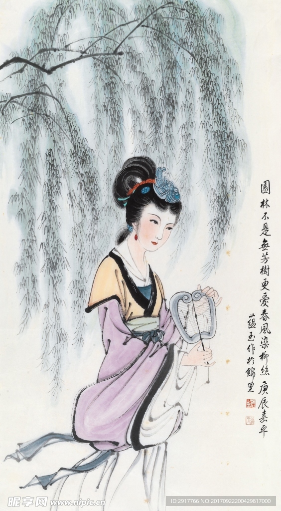 执扇仕女
