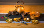铜壶  茶碟 泡水台 茶刀装饰