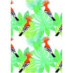 植物树叶绿叶鸟类四方连续底纹