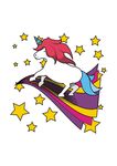 卡通独角兽五角星矢量图下载