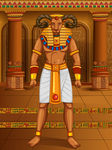 站在古埃及宫殿中的山羊形象