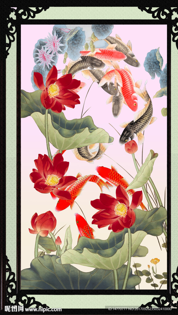 国画荷花
