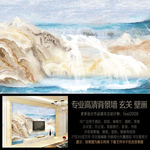大理石纹理山水电视背景墙