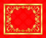 婚礼喷绘地贴 金色花边