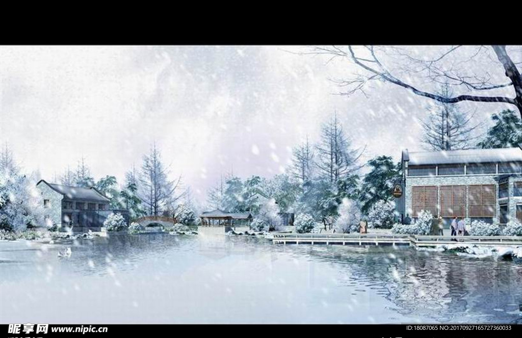 雪景效果图 园林设计 景观设计