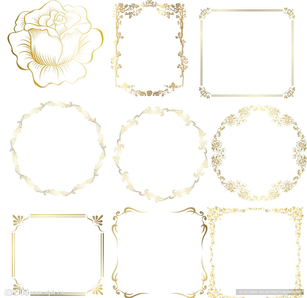 金色花纹边框