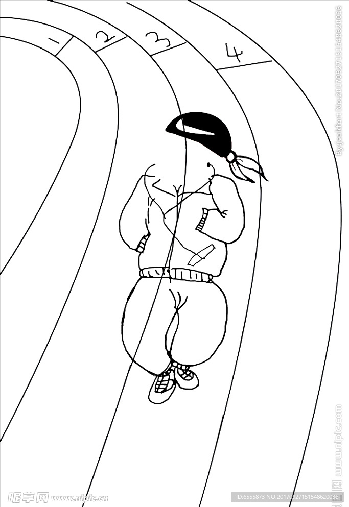 宝宝黑白线条插画设计