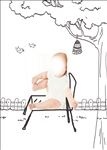 宝宝黑白线条插画设计