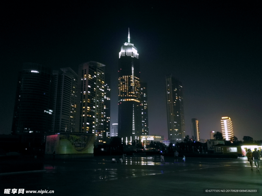 夜景城市海边烟台