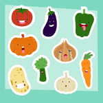 卡通蔬菜贴纸