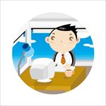 矢量人物办公室