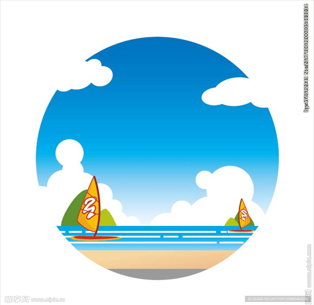 矢量沙滩场景