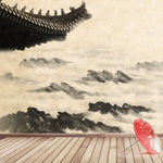 山水画复古背景主图