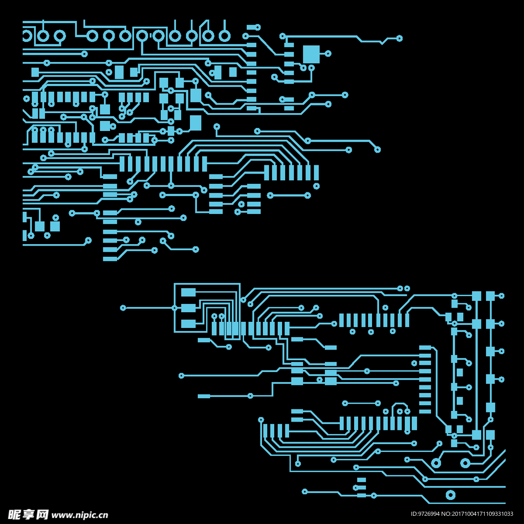 手绘电路板矢量图下载