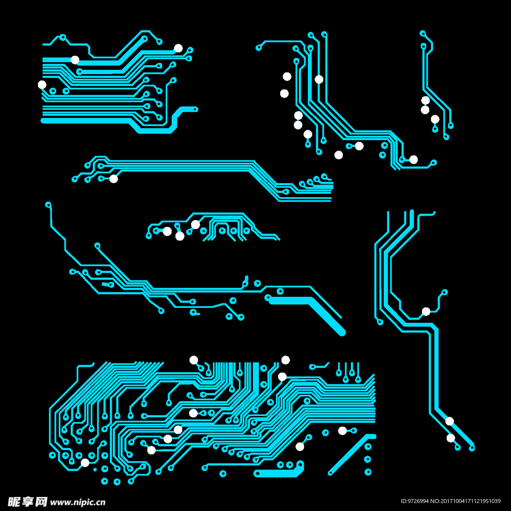 手绘电路板矢量图下载