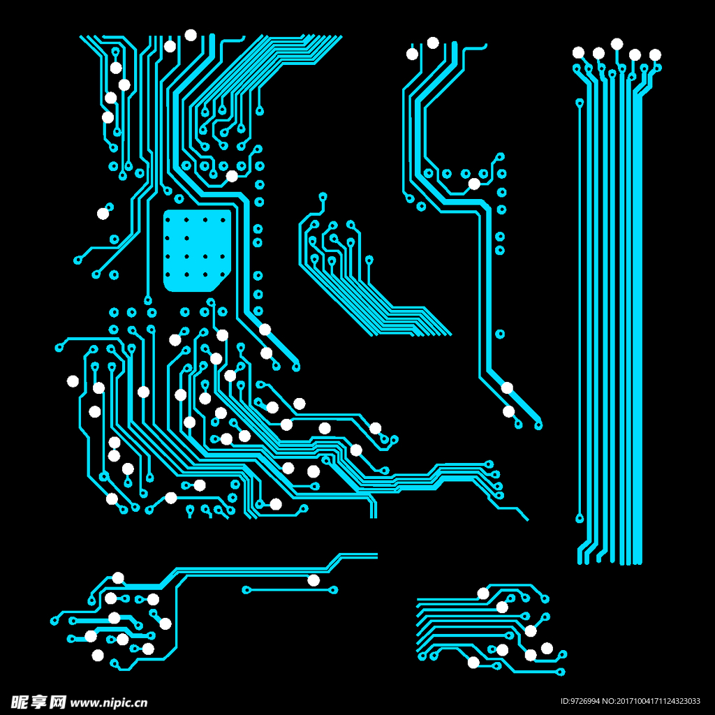 手绘电路板矢量图下载
