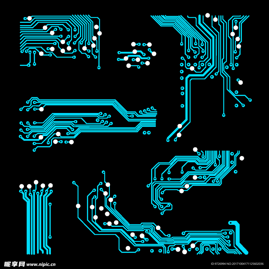 手绘电路板矢量图下载