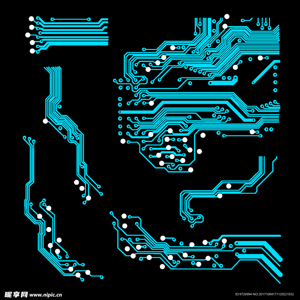 手绘电路板矢量图下载