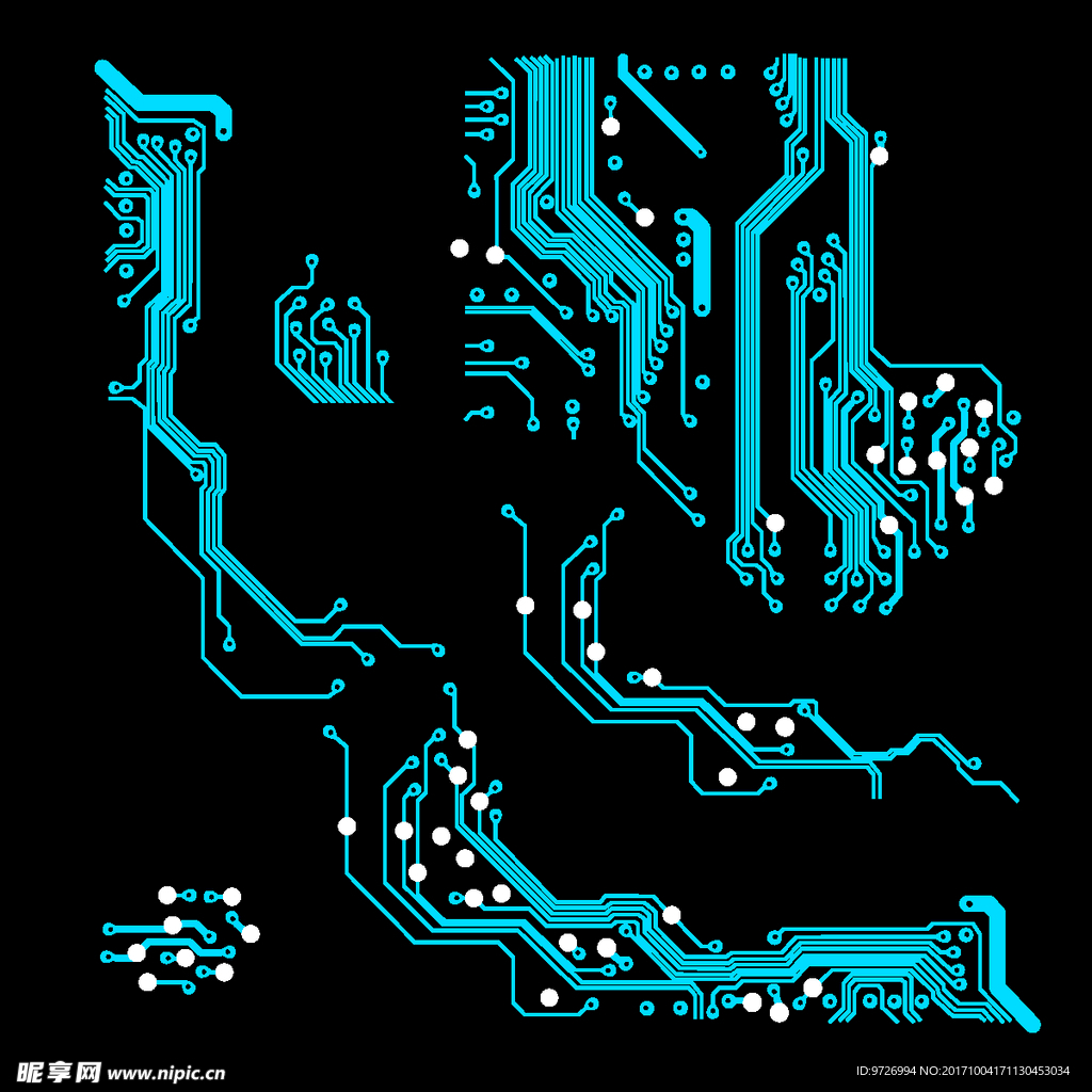 手绘电路板矢量图下载
