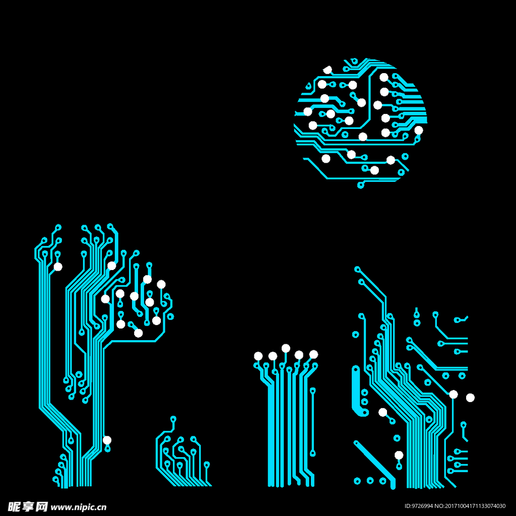 手绘电路板矢量图下载