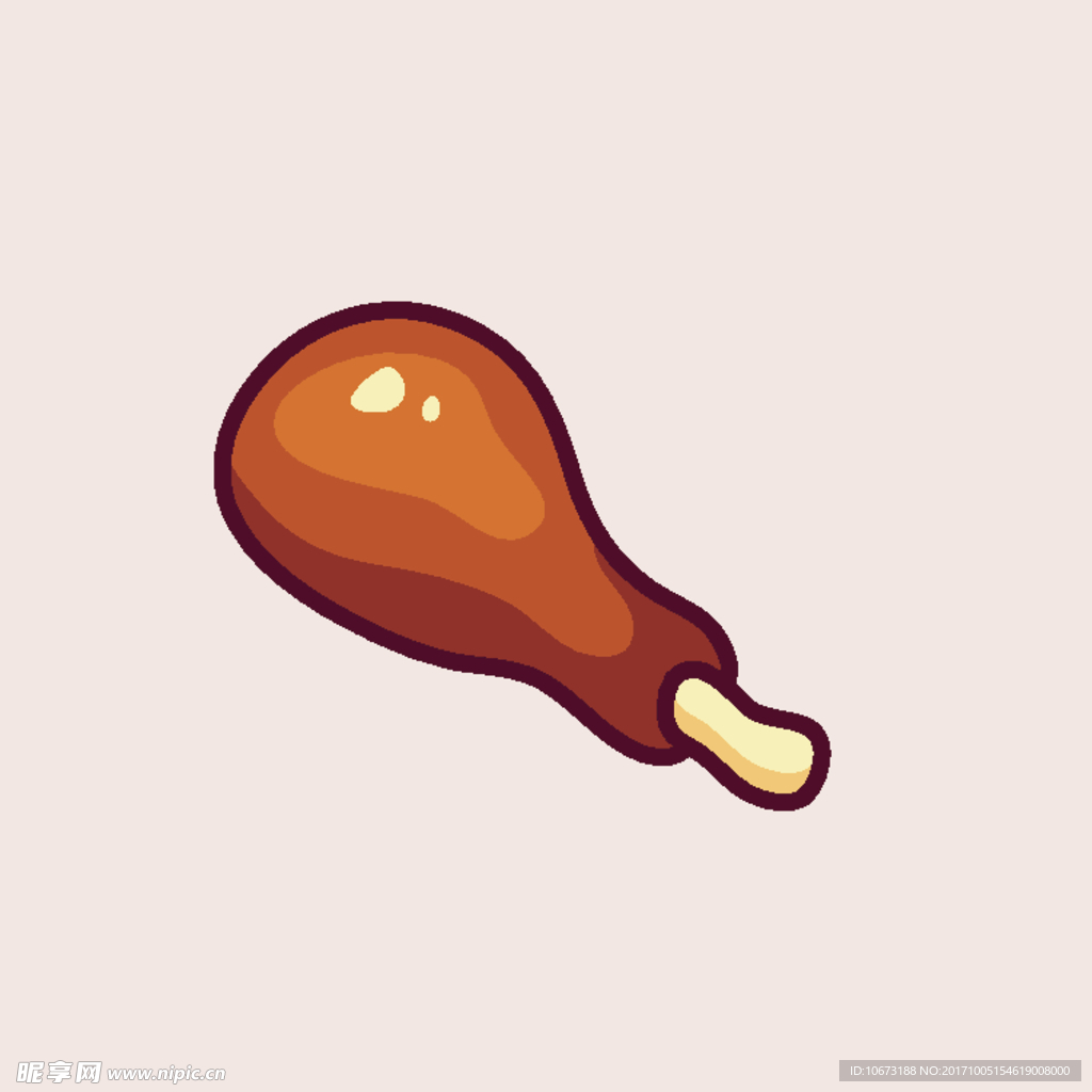 Delicious Chicken Leg Cartoon Illustration, Fried Chicken Clipart ...