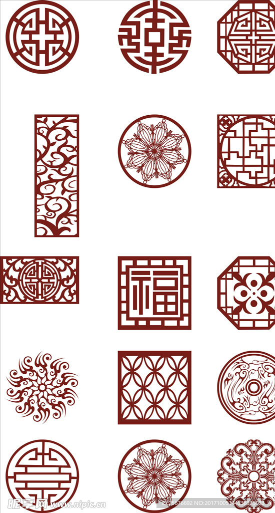 中国风镂空边框雕刻造型