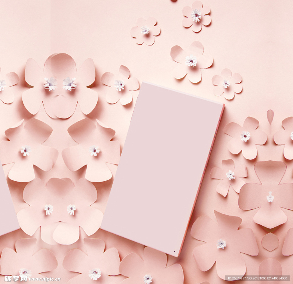 剪纸花创意主图背景素材