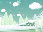 森林雪景插画