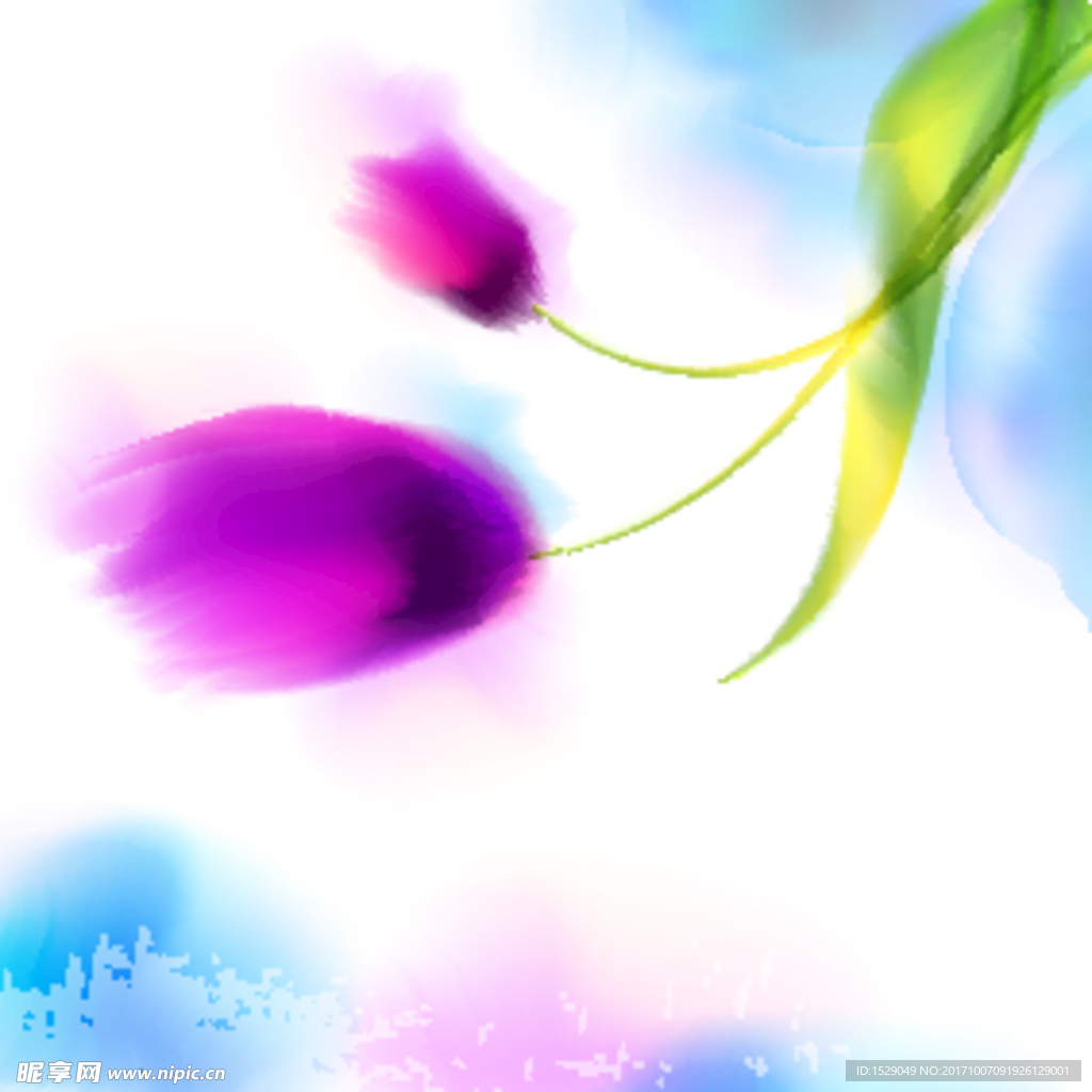 水彩抽象花