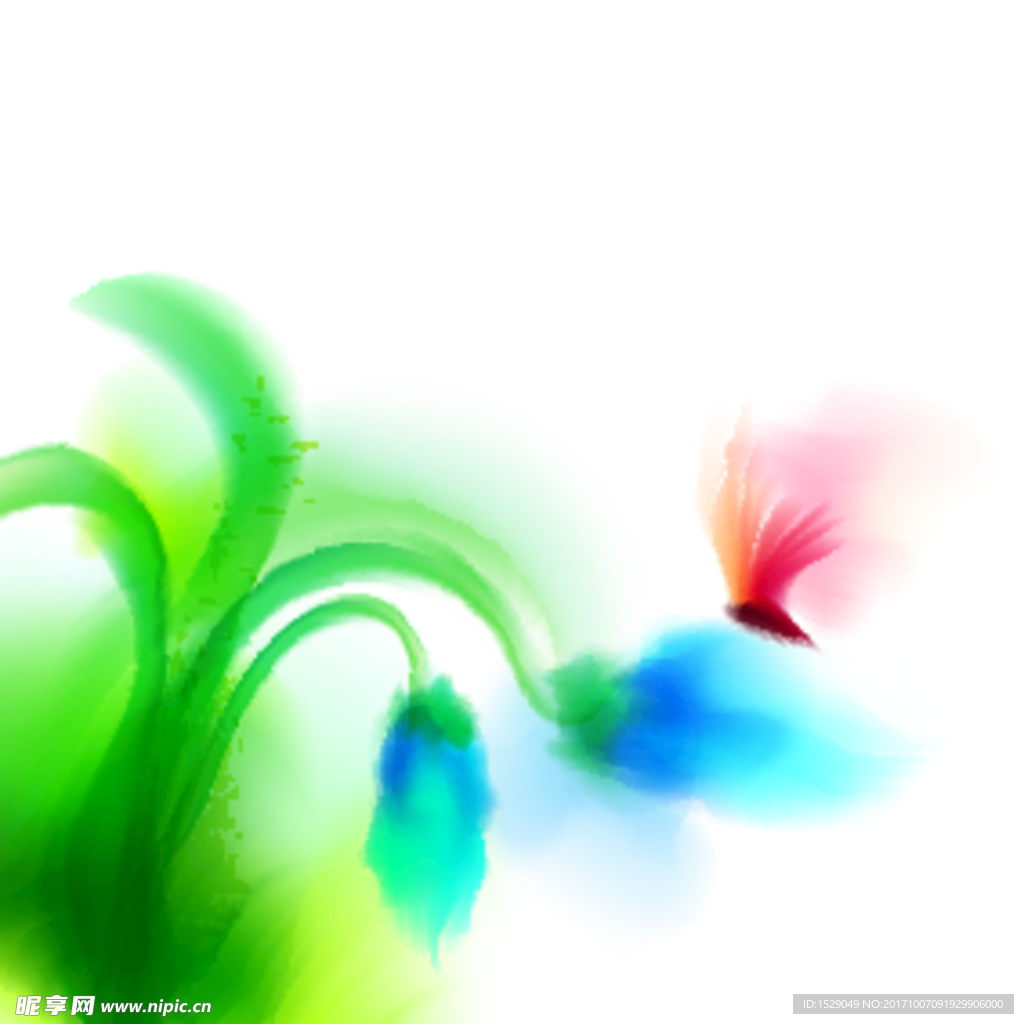 水彩抽象花