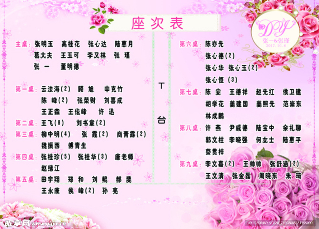 座次表