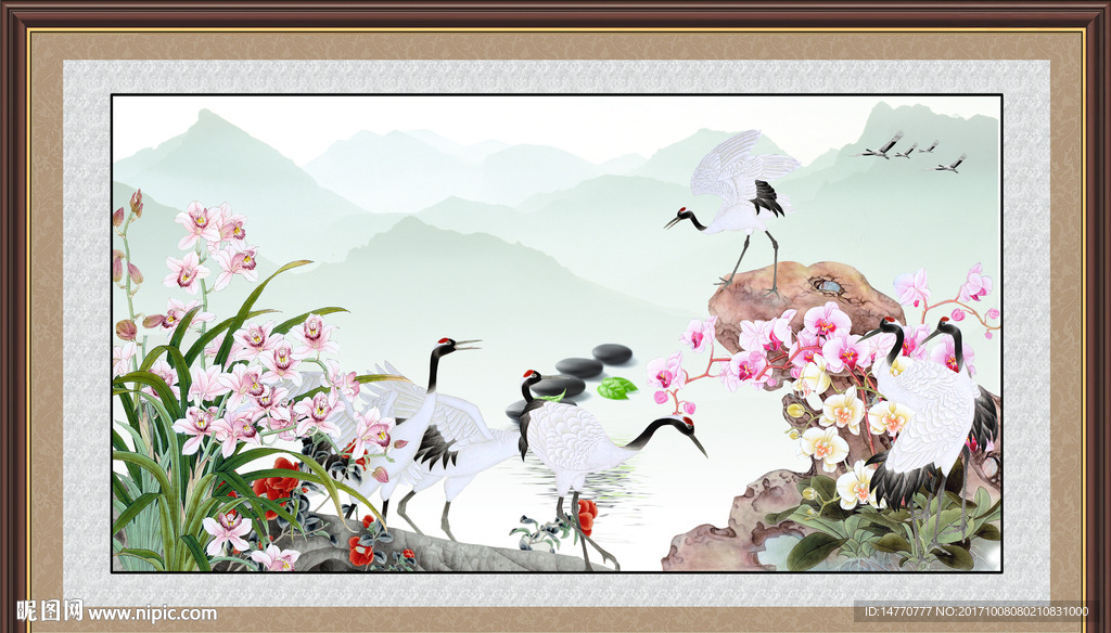 国画仙鹤图
