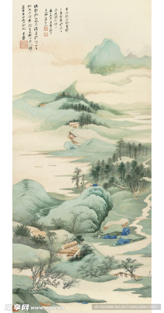 张大千 湖光山色
