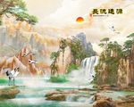 中式大理石纹背景墙源远流长